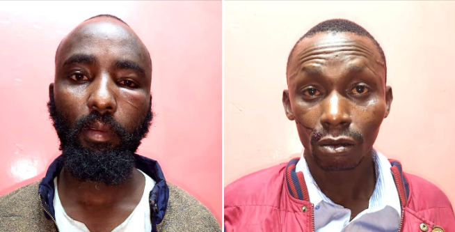 The suspects who had kidnapped Daisy Chebet Barno, a student at Egerton University.